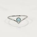 Sterling Silver Larimar Chevron Ring - view 8