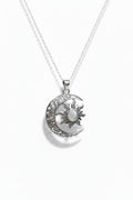 Sterling Silver Moon Sun Celtic Pendant Chain Necklace