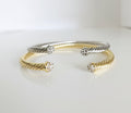 Gold Dome Crystal Bangle Bracelet - view 4