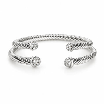 Gold Dome Crystal Bangle Bracelet - view 4