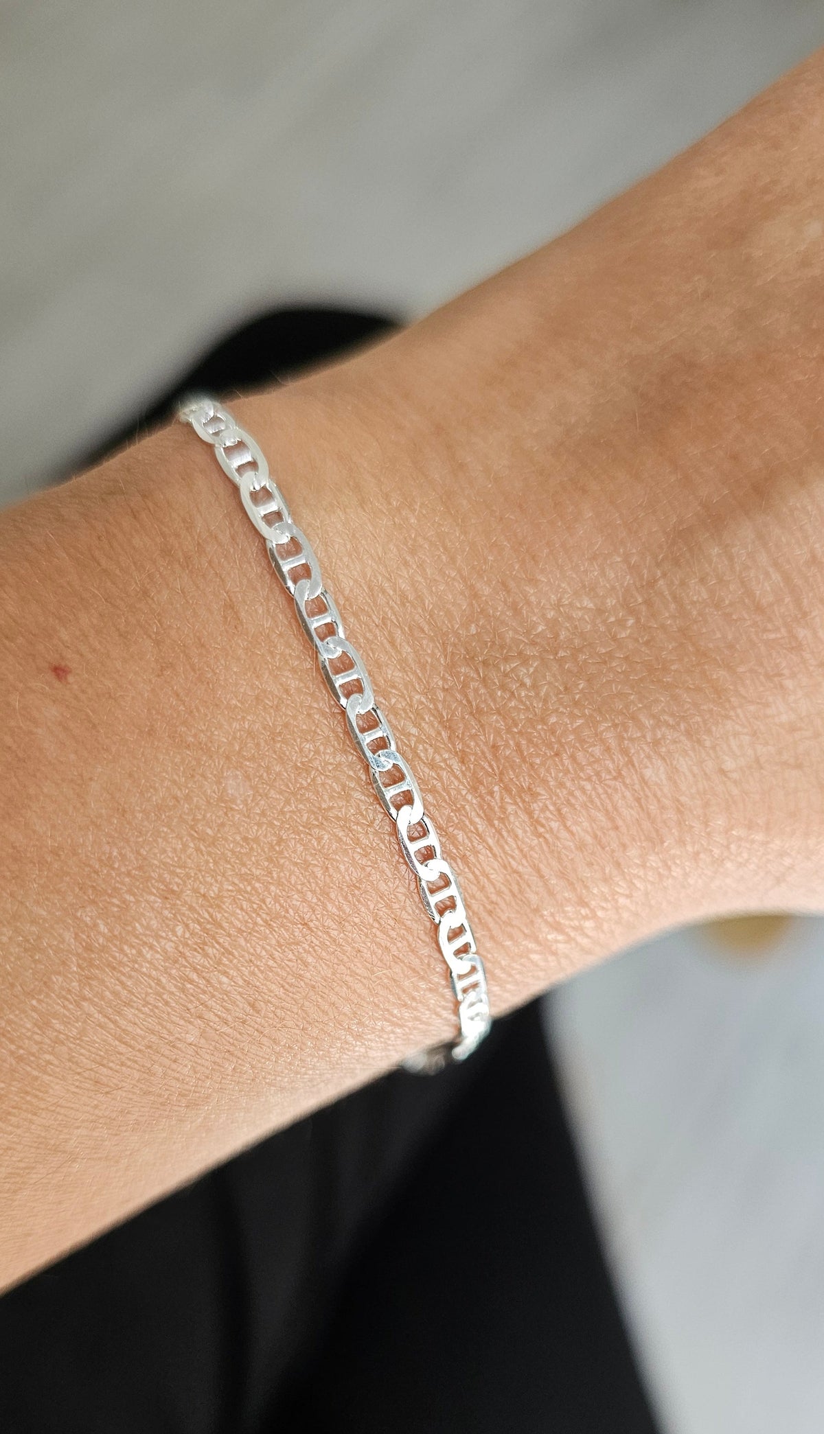 Sterling Silver 925 Flat Marina Bracelet, Anklet, Necklace Chain - view 6