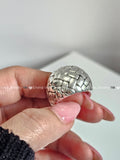 Sterling Silver Electroform Dome Wide Chunky Ring - view 5