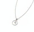Solitaire Halo Pearl Sterling Silver Necklace