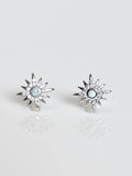 Sterling Silver Starburst Larimar Stud Earrings - view 4