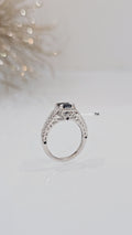 Sterling Silver Princess Cut Sapphire ring - view 10