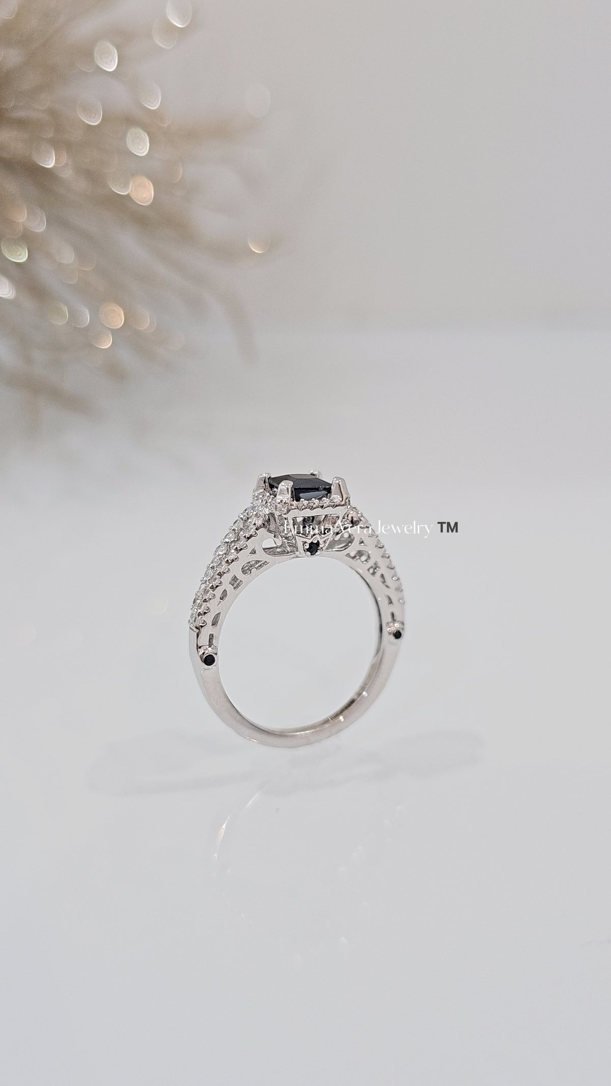 Sterling Silver Princess Cut Sapphire ring - view 10