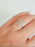 Sterling Silver Double T Bar Ring - view 7