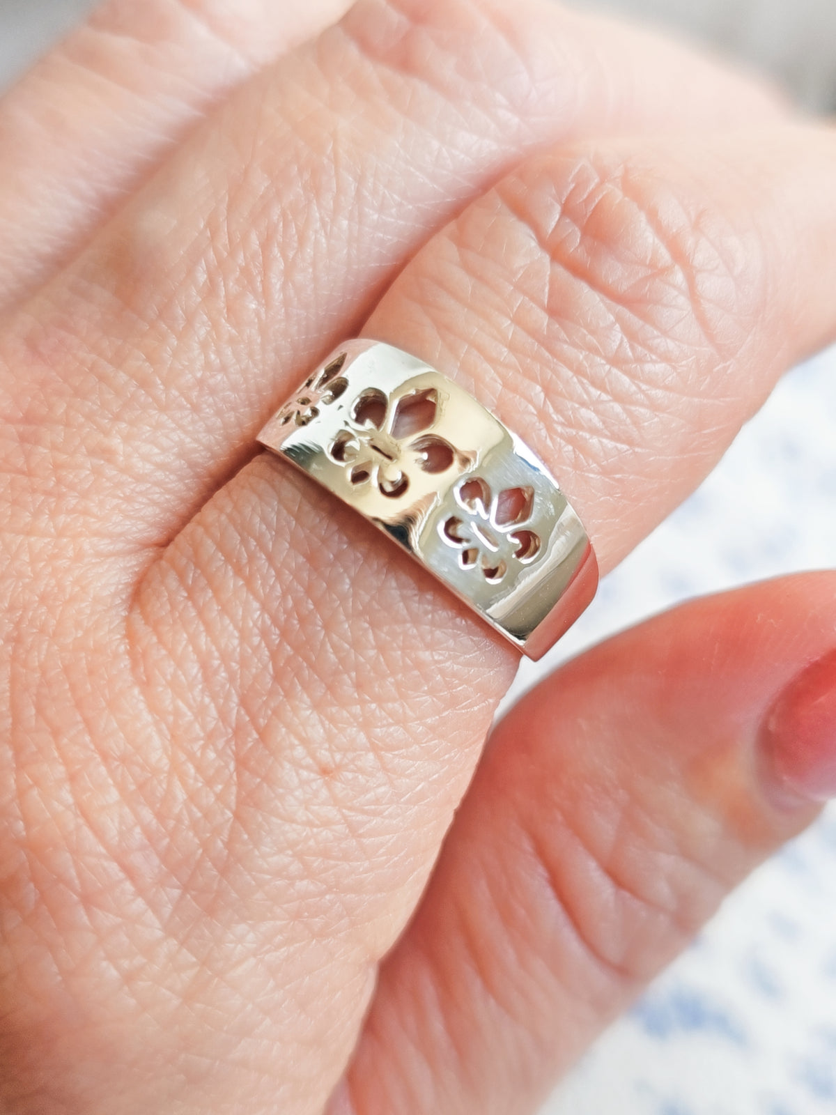 Sterling Silver Fleur De Lis Ring - view 8