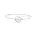 Sterling Silver Floating Pearl Bangle Bracelet