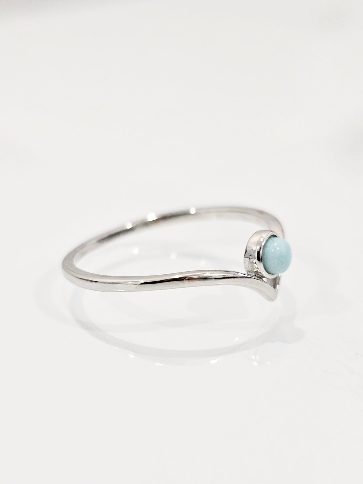 Sterling Silver Larimar Chevron Ring - view 3