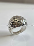 Sterling Silver Electroform Dome Wide Chunky Ring - view 4
