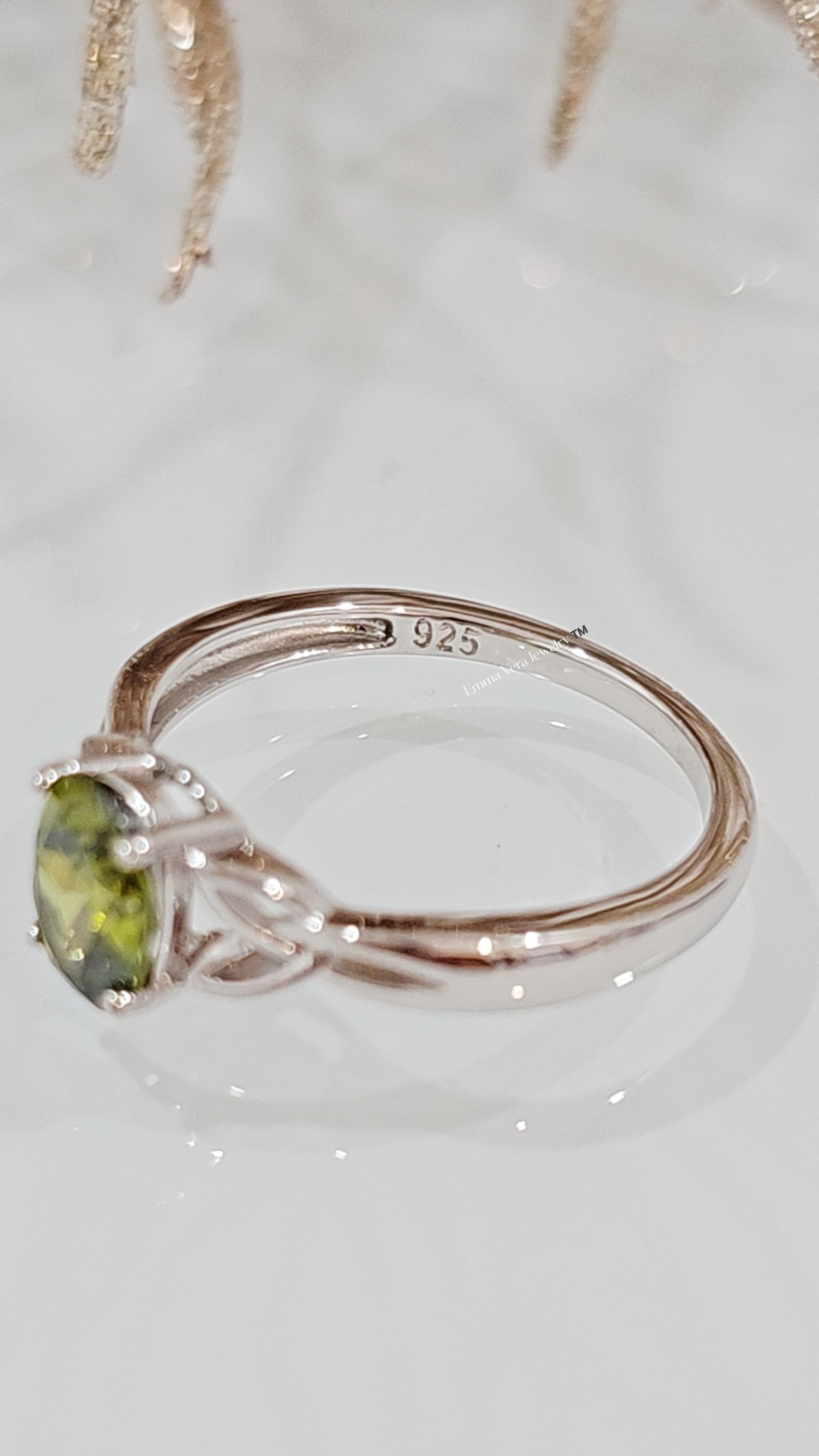 Sterling Silver Peridot Celtic Ring - view 8