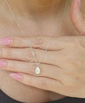 Gold or Sterling Silver Mother of Pearl Pendant Necklace & Chain - view 8