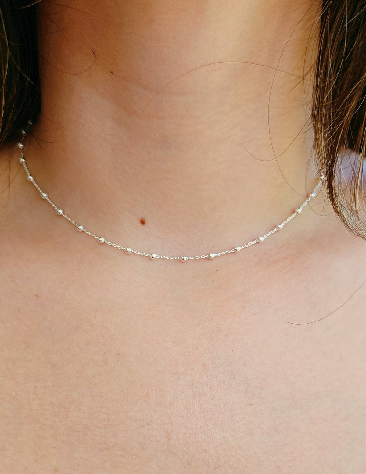 Sterling Silver 925 Choker Chain Necklace - view 9