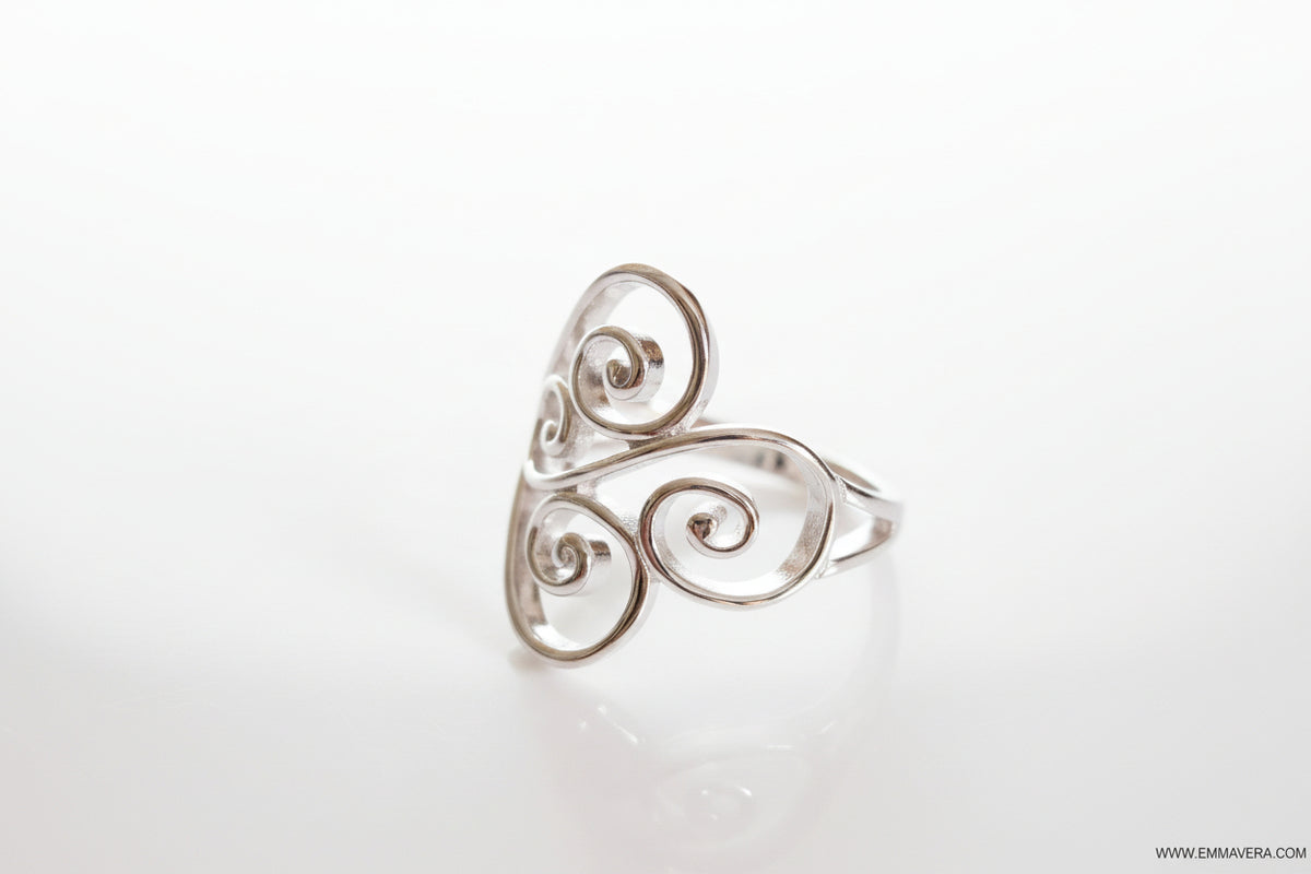 Sterling Silver 925 Bold Filigree Ring - view 3