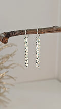 Sterling Silver 925 Lite Hammered Drop Bar Earrings - view 3