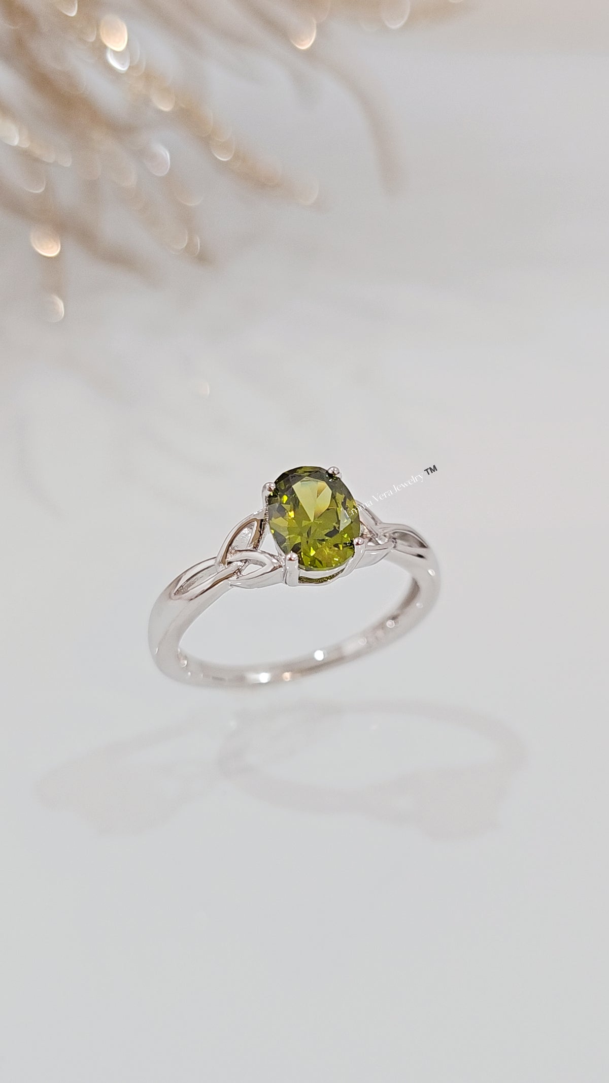 Sterling Silver Peridot Celtic Ring - view 6