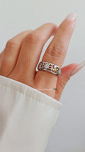Sterling Silver Flowers Band Ring - view 2