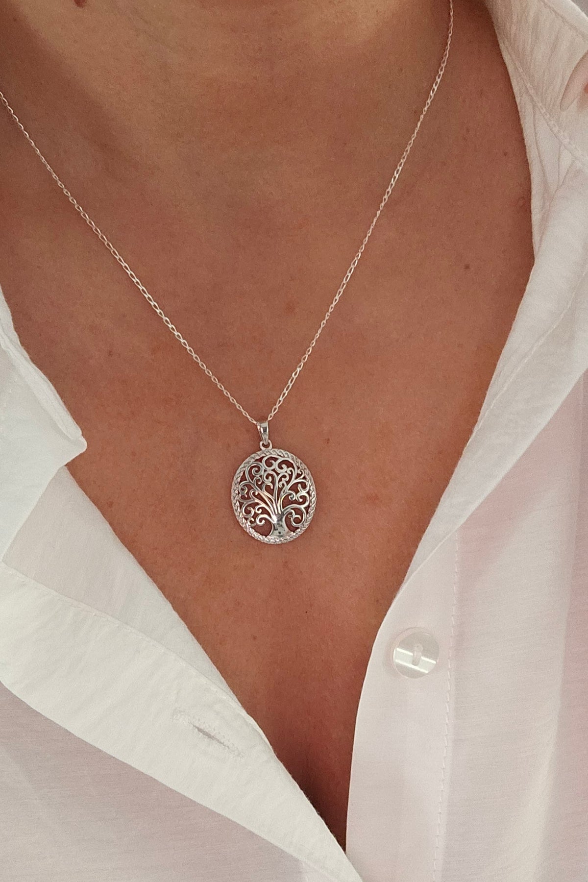 Sterling Silver Tree of Life Necklace - view 2
