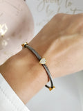 Wide Cable Bangle with Drop Accents - view 2