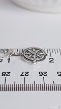 Sterling Silver Nautical Compass Pendant with Chain - view 4