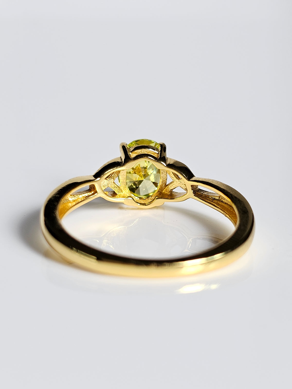 Sterling Silver Gold 925 Celtic Peridot Ring - view 7
