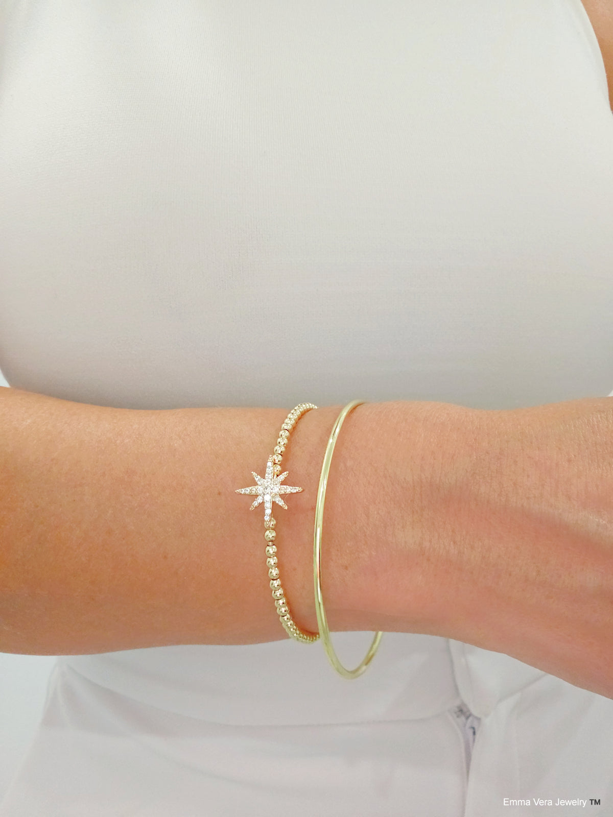 Starburst Gold Plated Bangle Charm - view 8