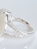 Sterling Silver Natural Mother of Pearl Statement Bold Ring - view 4