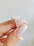 Sterling Silver Natural Mother of Pearl Statement Bold Ring - view 6
