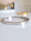 Gold and Silver Cz Bangle Bracelet - view 7