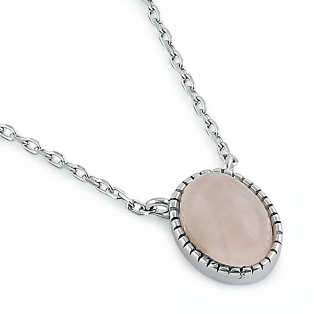 Sterling Silver Rose Quartz Pendant Necklace