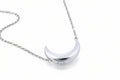 Solid Sterling Silver 925 Moon Celestial Luna Pendant Necklace