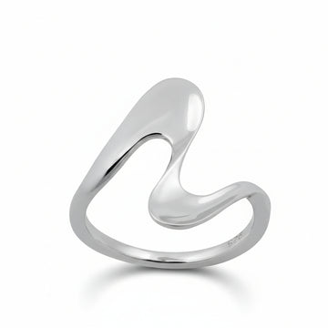 Sterling Silver Wave Geometric Ring
