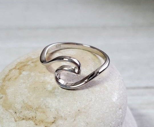 Sterling Silver Wave Pura Vida Ring