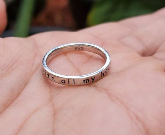 Engraved Ring "Mom, I love you with all my Heart" - view 3