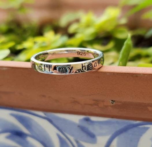 Engraved Ring "Mom, I love you with all my Heart" - view 4