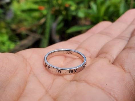 Sterling Silver Engraved "You are The Joy in my Heart" Ring - view 4