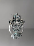Sterling Silver Vintage Hamsa Protection Ring - view 3