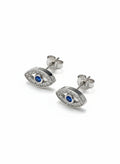 Sterling Silver 925 Evil Eye Stud Earrings - view 4
