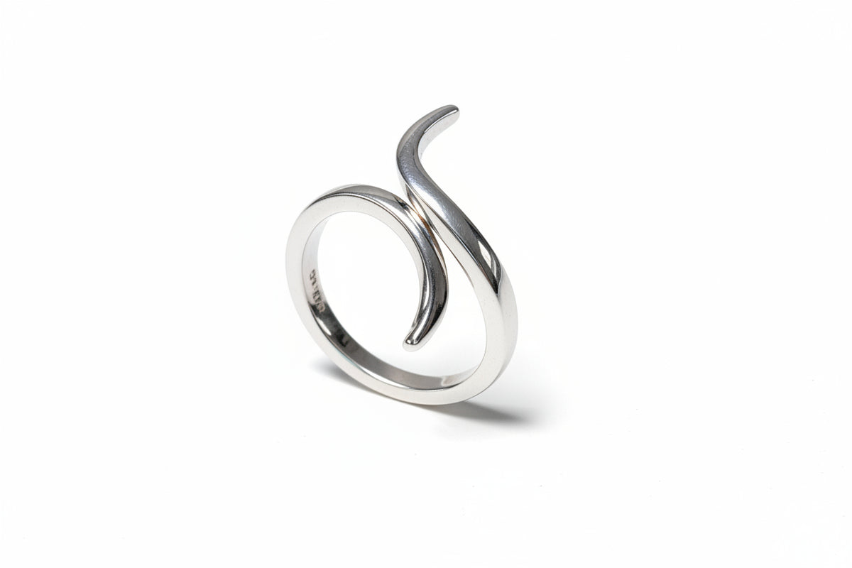 Curved Sterling Silver Ring - view 3