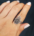 Sterling Silver Vintage Hamsa Protection Ring - view 2