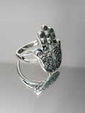 Sterling Silver Vintage Hamsa Protection Ring - view 5
