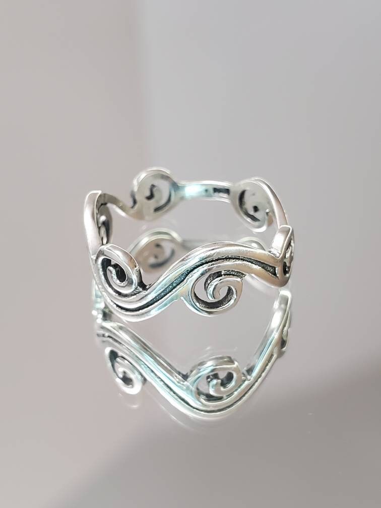 Sterling Silver Tide Wave Ring - view 5