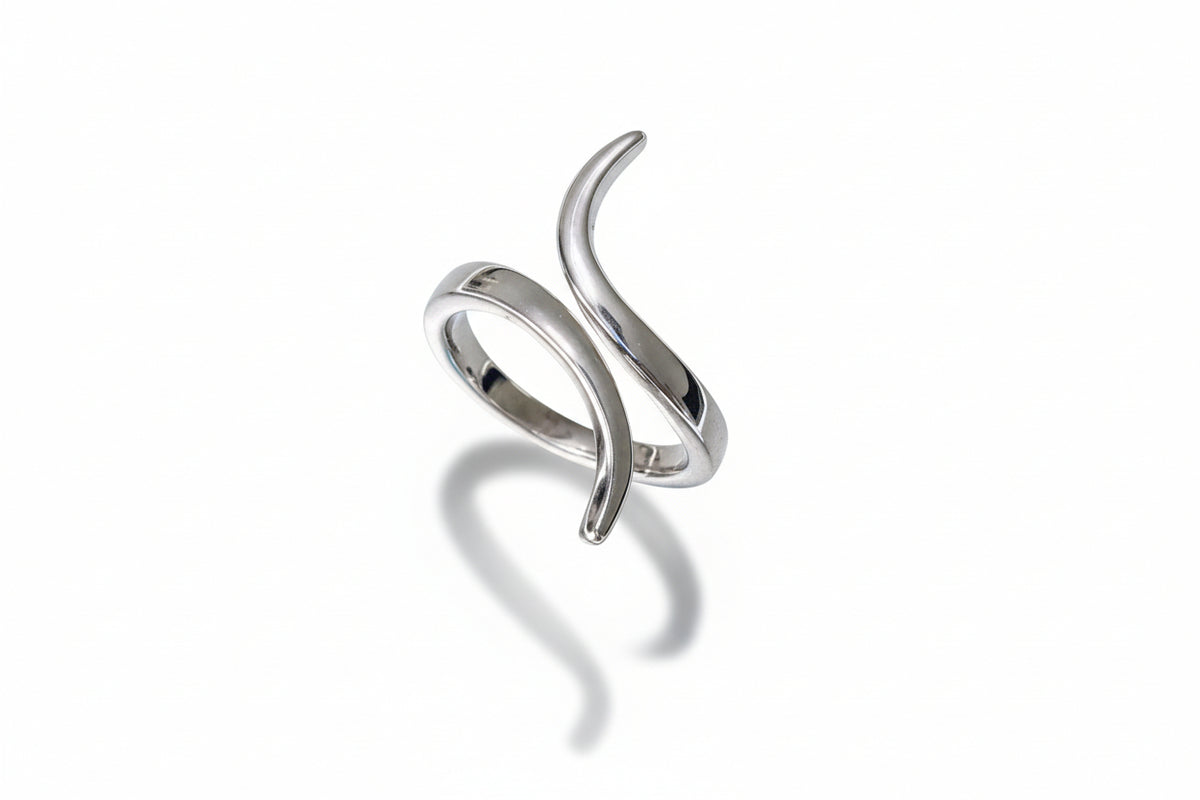 Curved Sterling Silver Ring