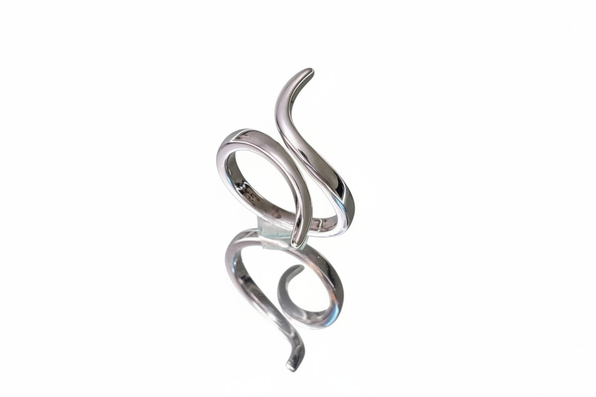 Curved Sterling Silver Ring - view 5