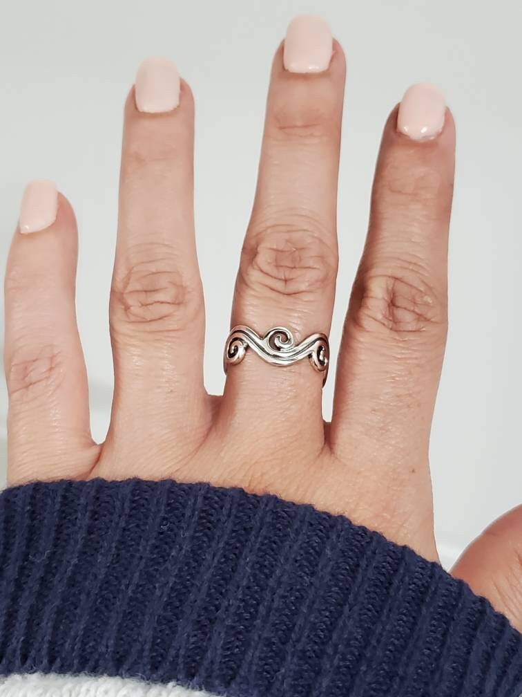 Sterling Silver Tide Wave Ring - view 4