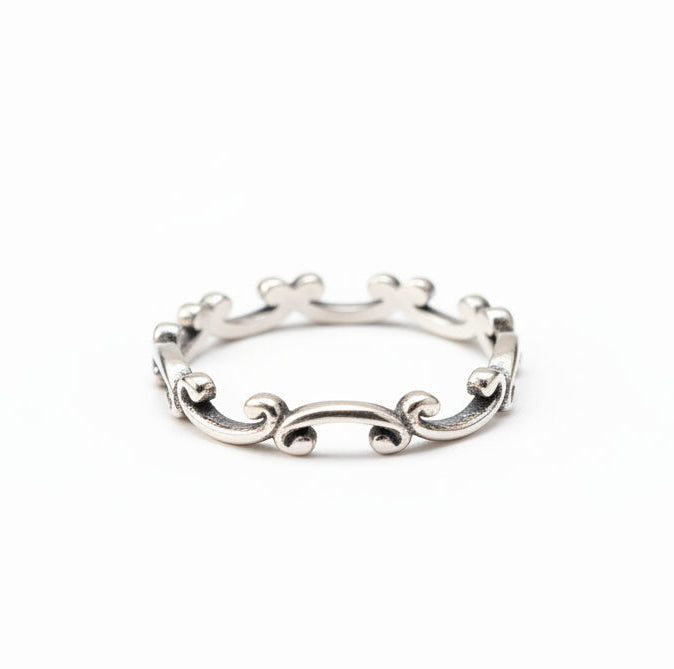 Sterling Silver Dainty Swirl Band - view 3