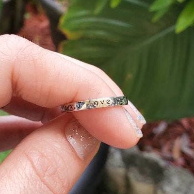 Engraved Ring "Mom, I love you with all my Heart"
