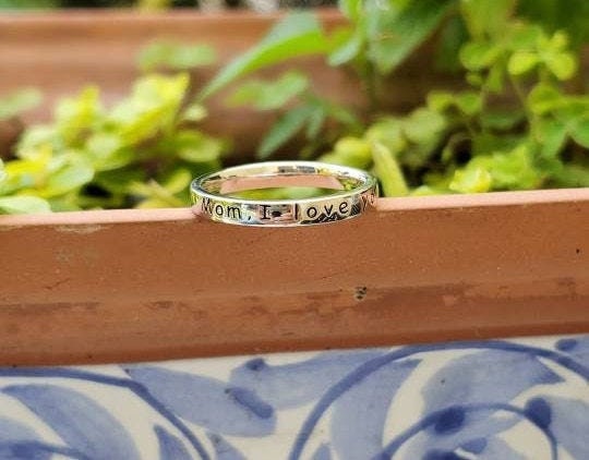 Engraved Ring "Mom, I love you with all my Heart" - view 2