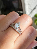 Sterling Silver White Opal Crown Ring